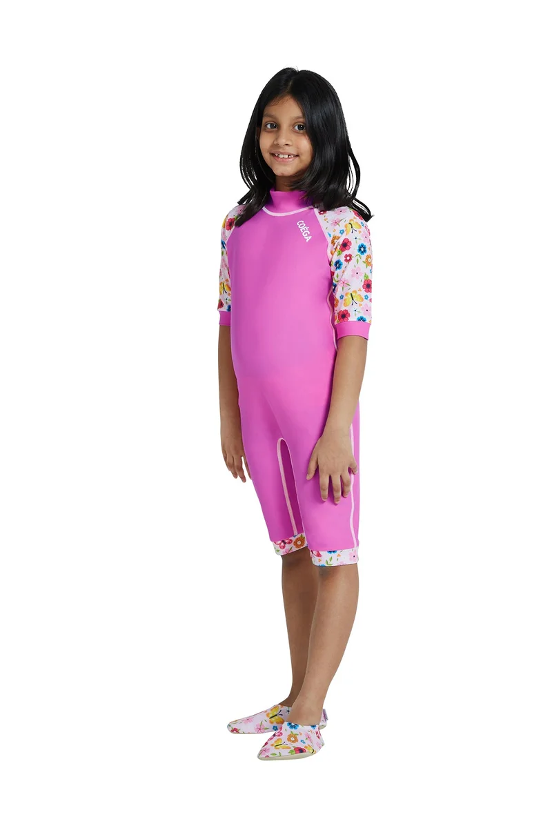 Coega Sunwear  COEGA  Girls Kids One-piece Swimsuit - Pink Rosey Flowers for Women | Best Price UAE
